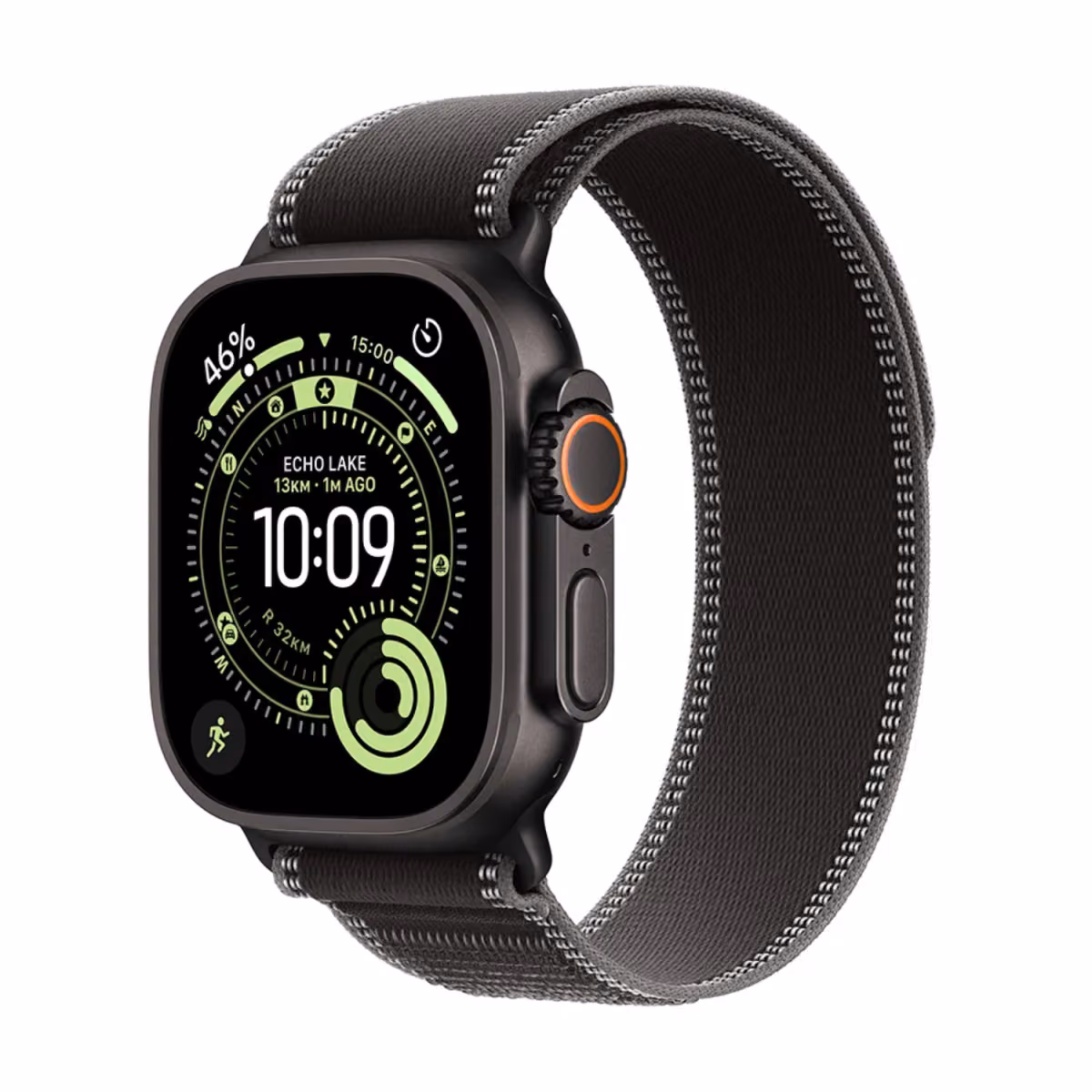 Apple Watch Ultra 3 GPS + Cellular 49mm Black Titanium Case with Black Charcoal Trail Loop - M L - Apple Watch Ultra 3 GPS + Cellular 49mm Black Titanium Case with Black Charcoal Trail Loop - M L