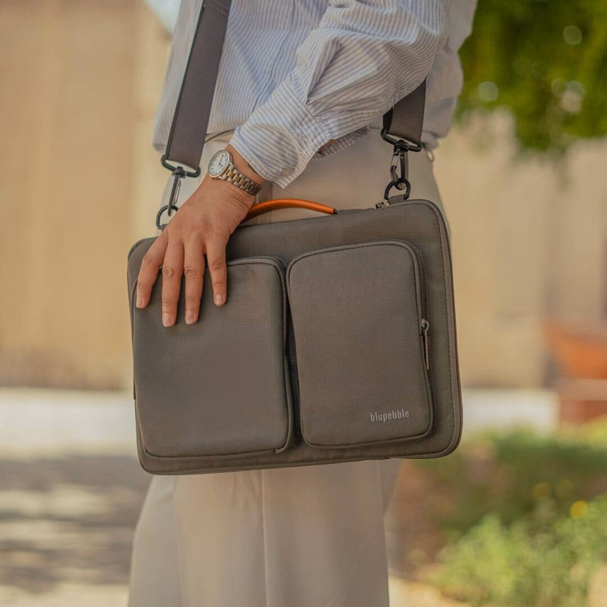 Blupebble Urban 14 Inch Laptop Bag Gray BP URBAN14 GY 2
