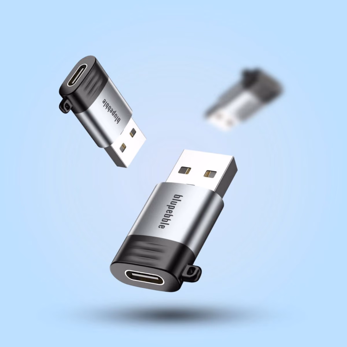 Blupebble USB A 3.0 To USB C OTG Adapter   Gray BP OTGA2C GY 3