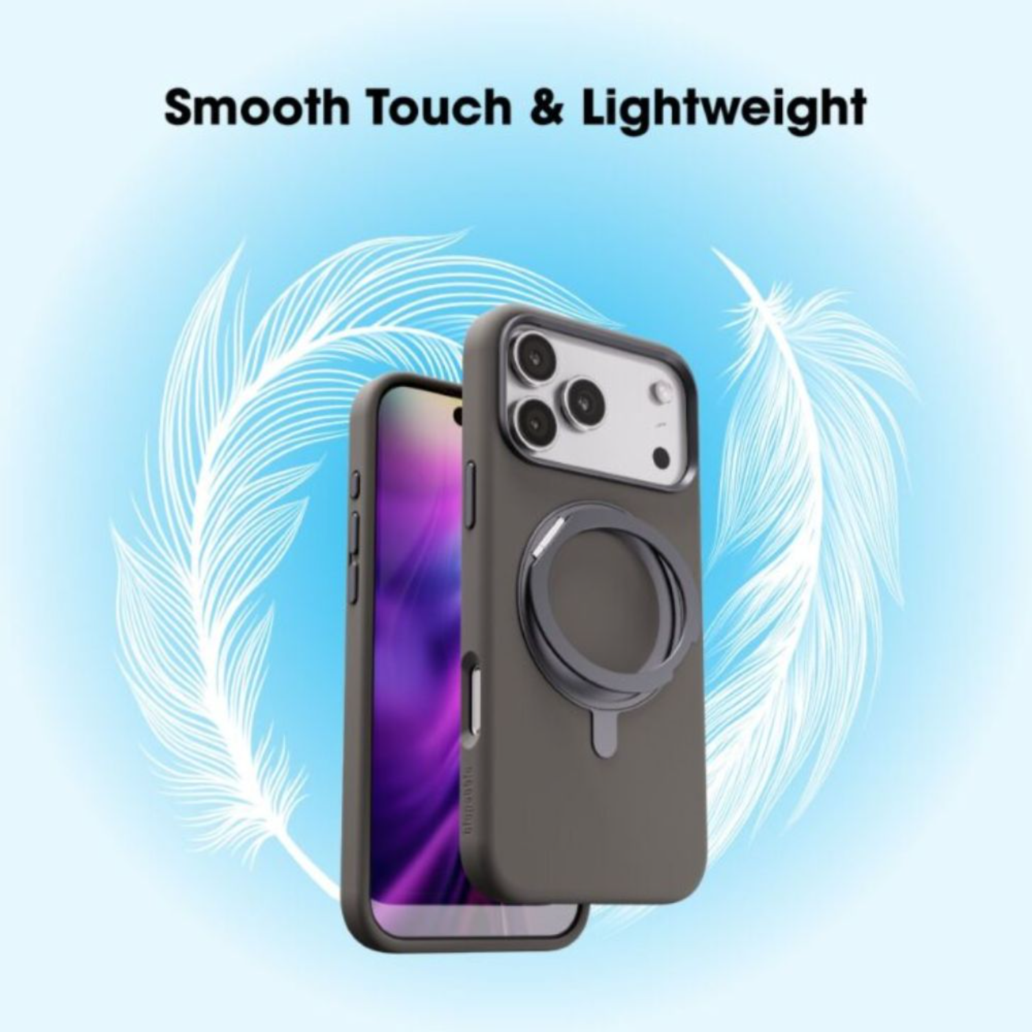 Blupebble RingFlex Case With MagSafe For iPhone 17 Pro Gray BP-IPRGFLX17PRO-GY
