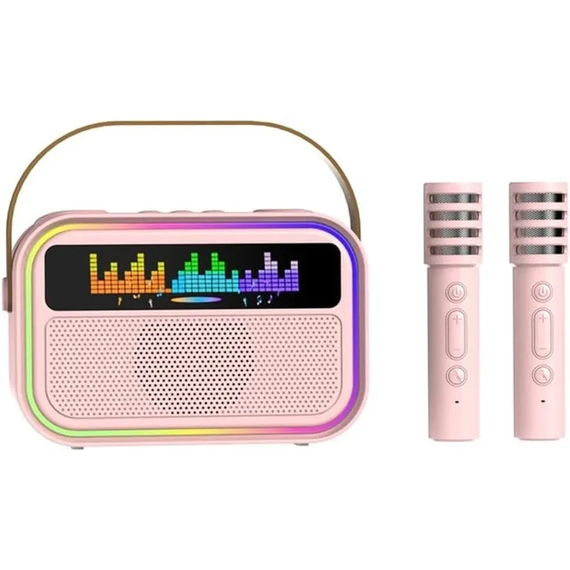 NEXORX KIDS KARAOKE SPEAKER WITH DUAL MICS PINK